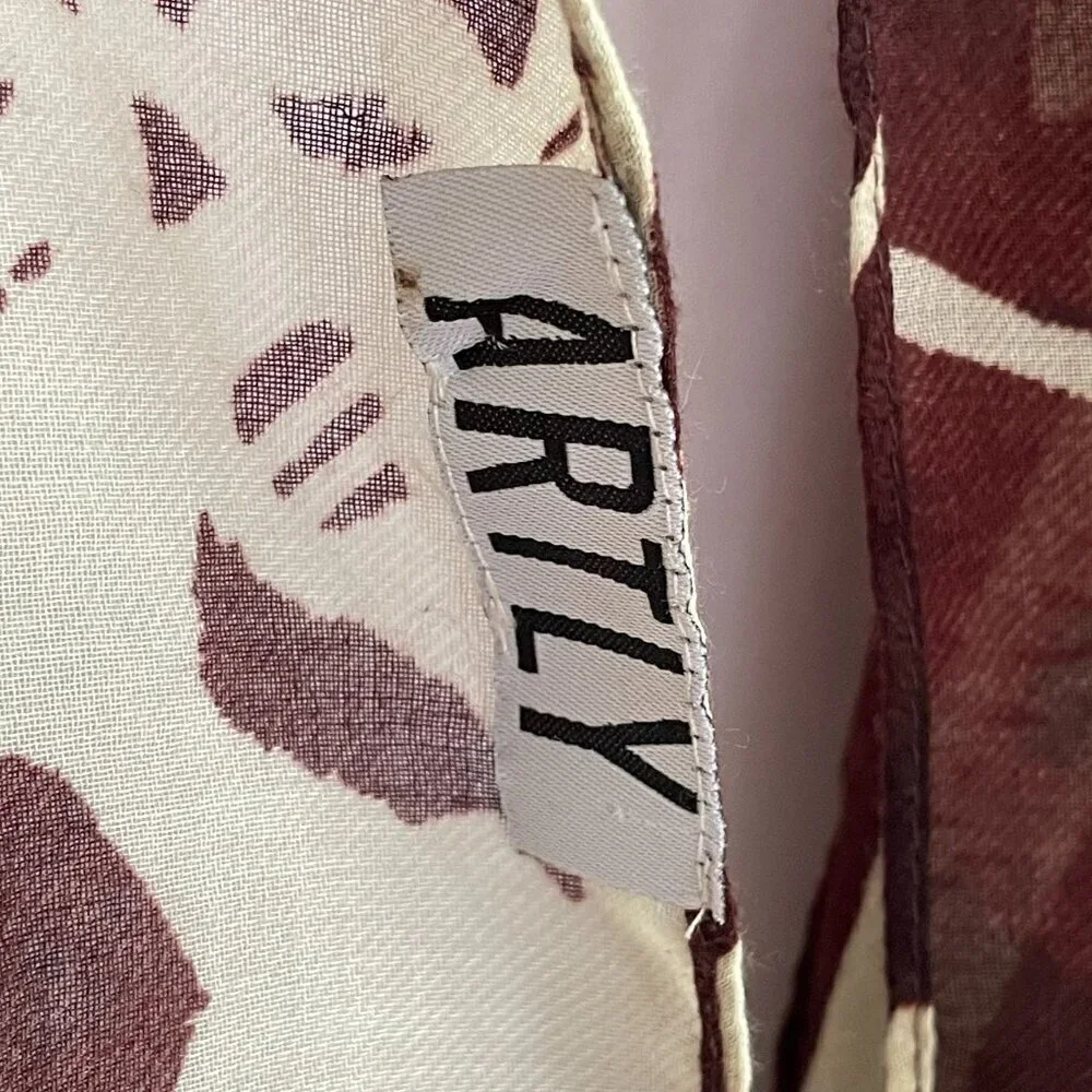 Batik Cherry Blossom Scarf Brown Cream